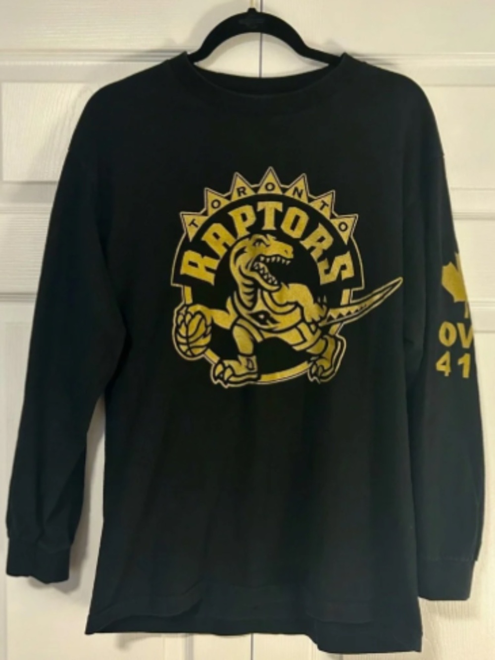 Men’s Toronto Raptors OVO Drake Night 2014 Long Sleeve Shirt Large